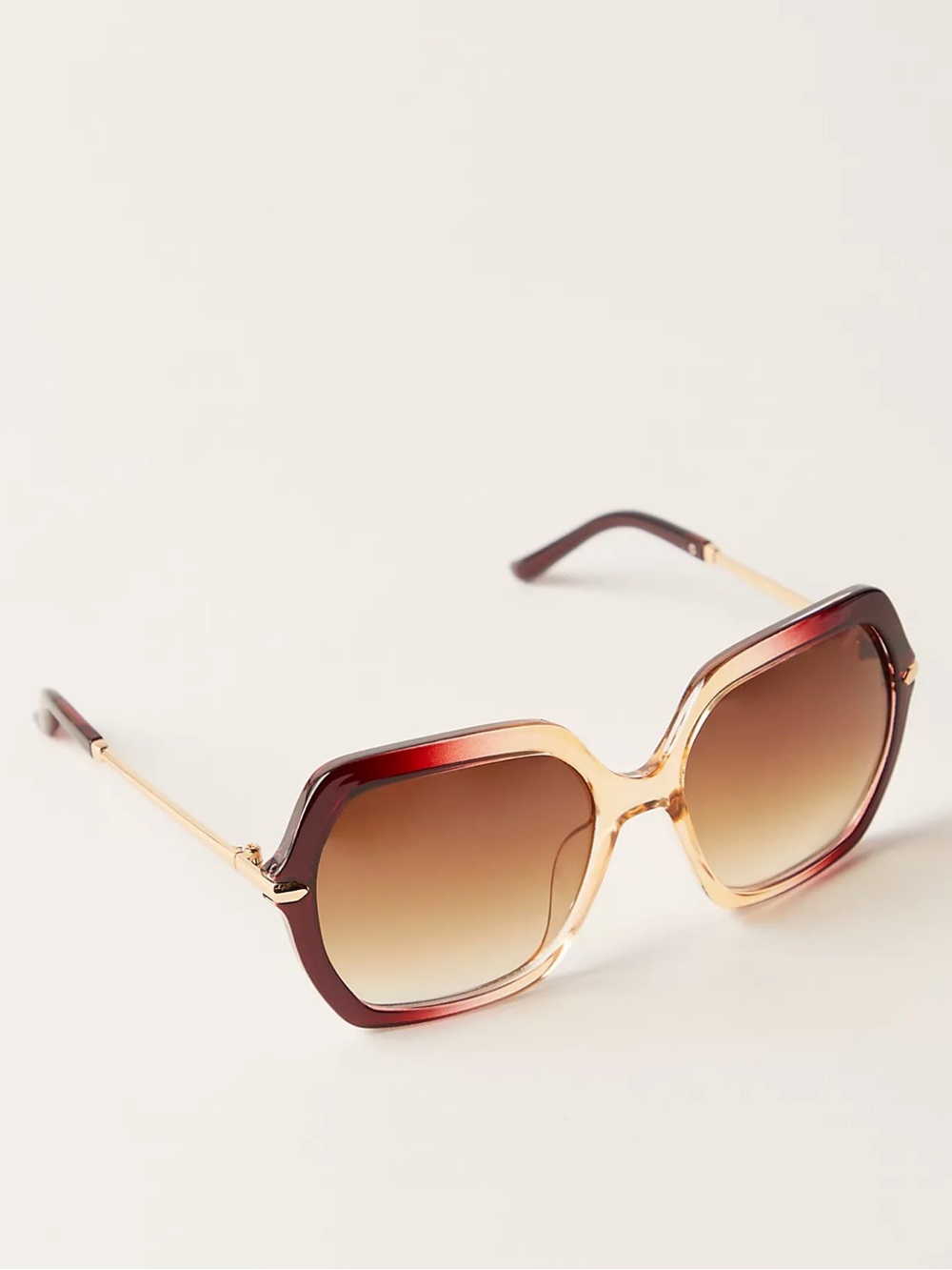 Free People Polly Oversized Square Sunglasses in Espresso Ombré | NWT
